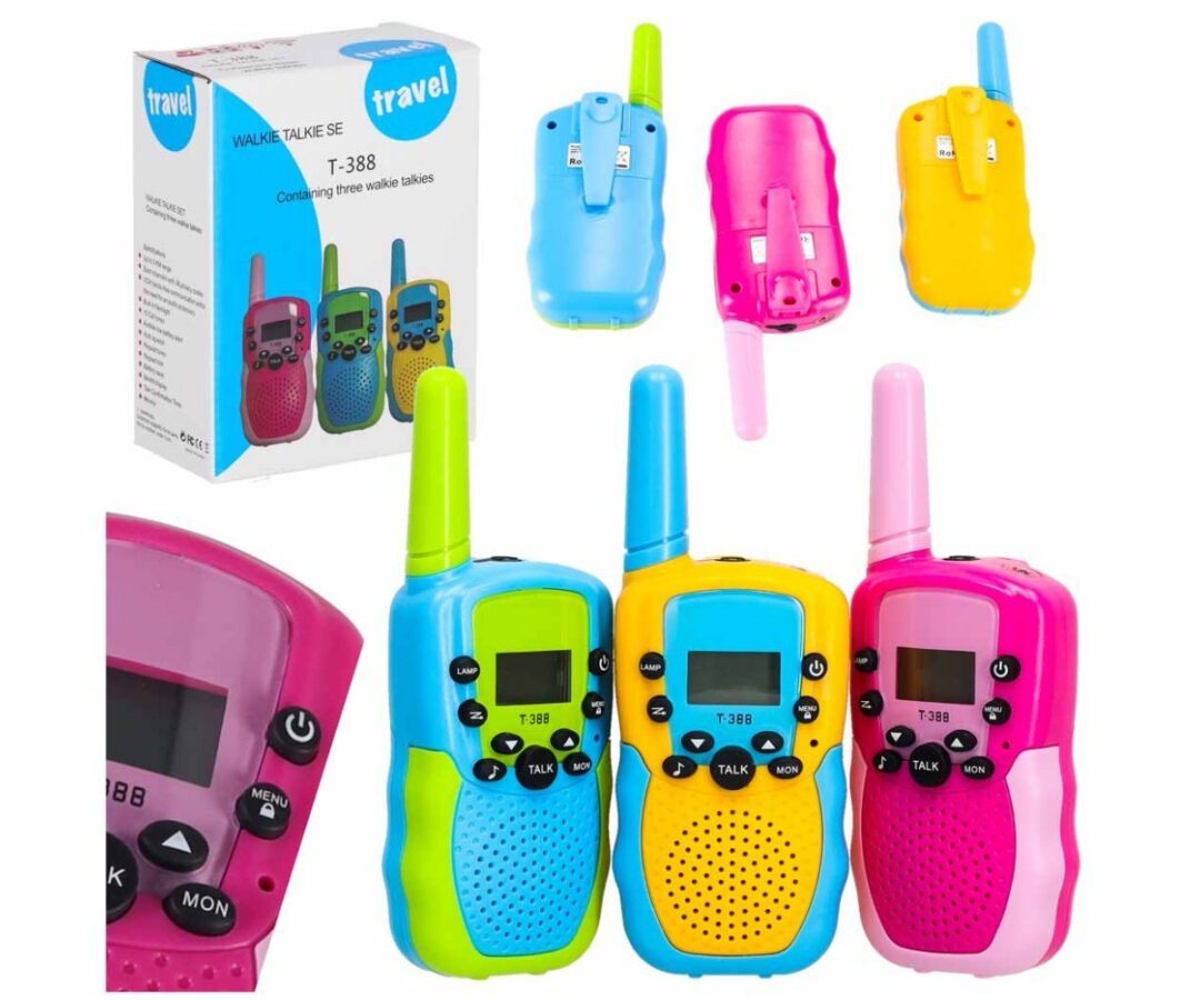 Laste raadiosaatjate komplekt – 3tk, kolm värvilist raadiosaatjat pakendis.