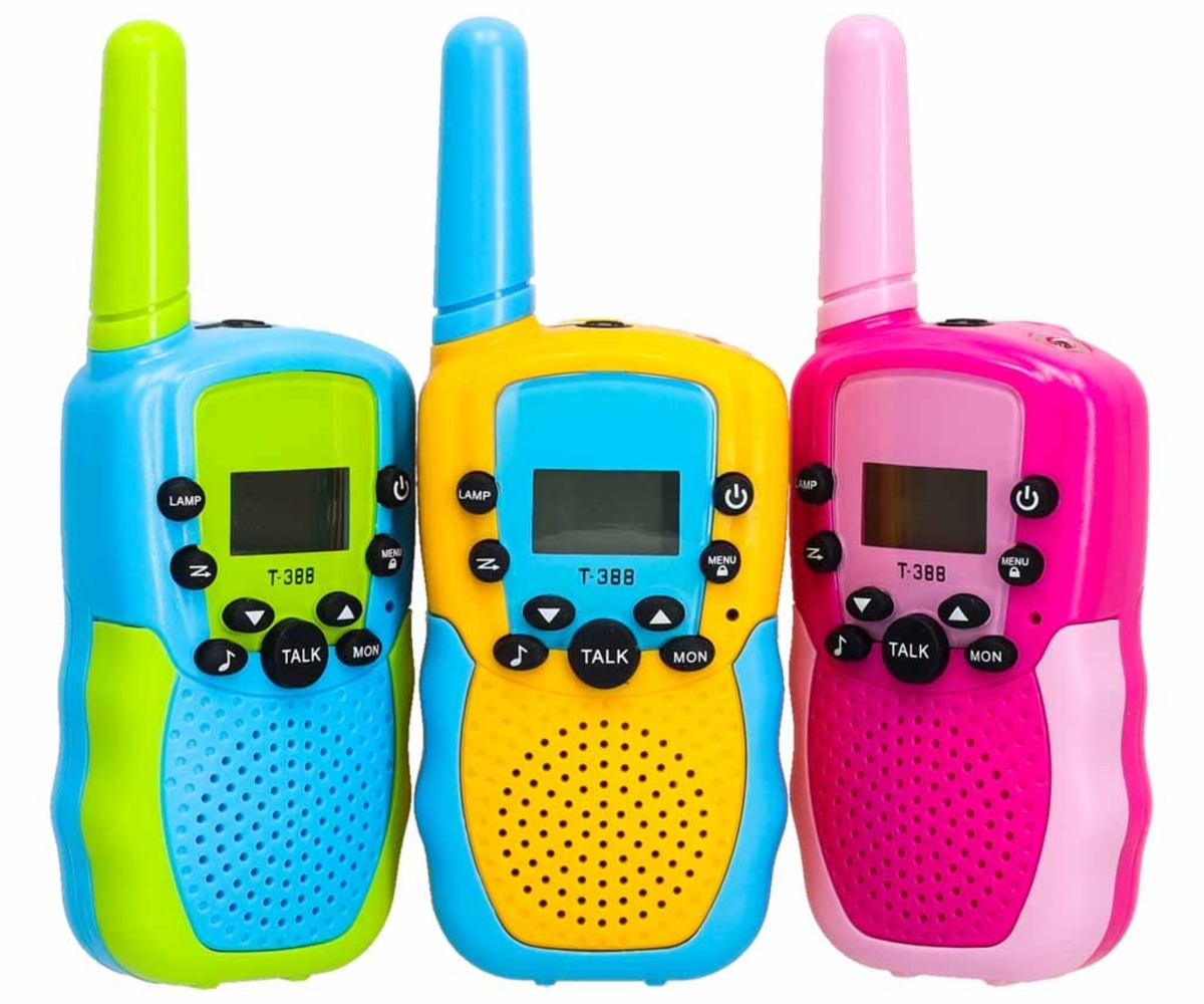 Värvilised raadiosaatjad lastele koos ekraanide ja nuppudega, laste raadiosaatjate komplekt – 3tk.