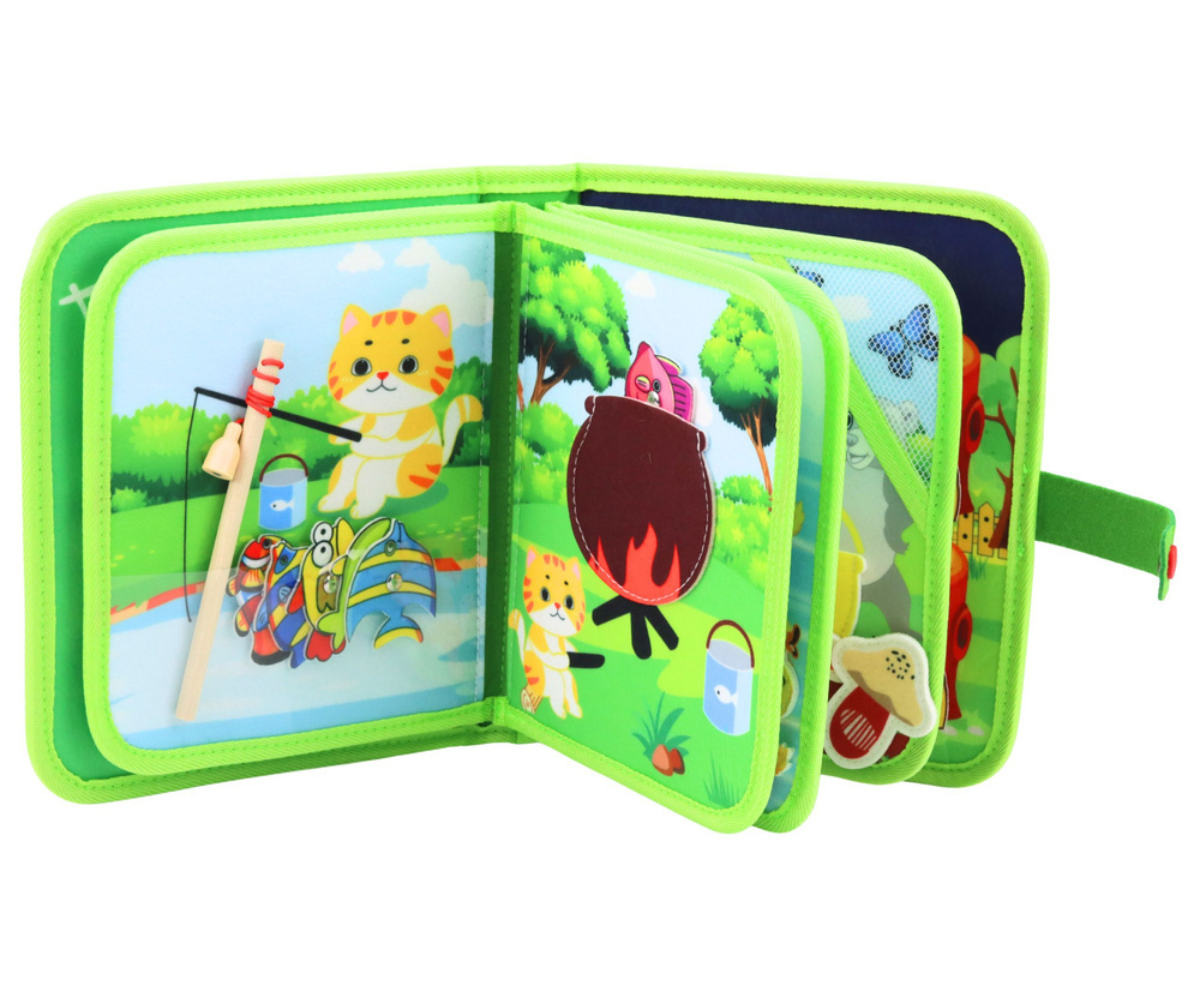 Sensoorne mänguraamat pehmest vildist metsloomade teemal