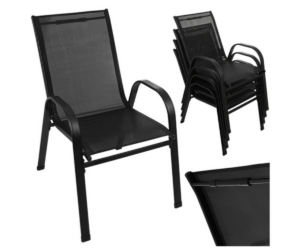 Mugavad õuetoolid neljale vastupidava raami ja lihtsa disainiga