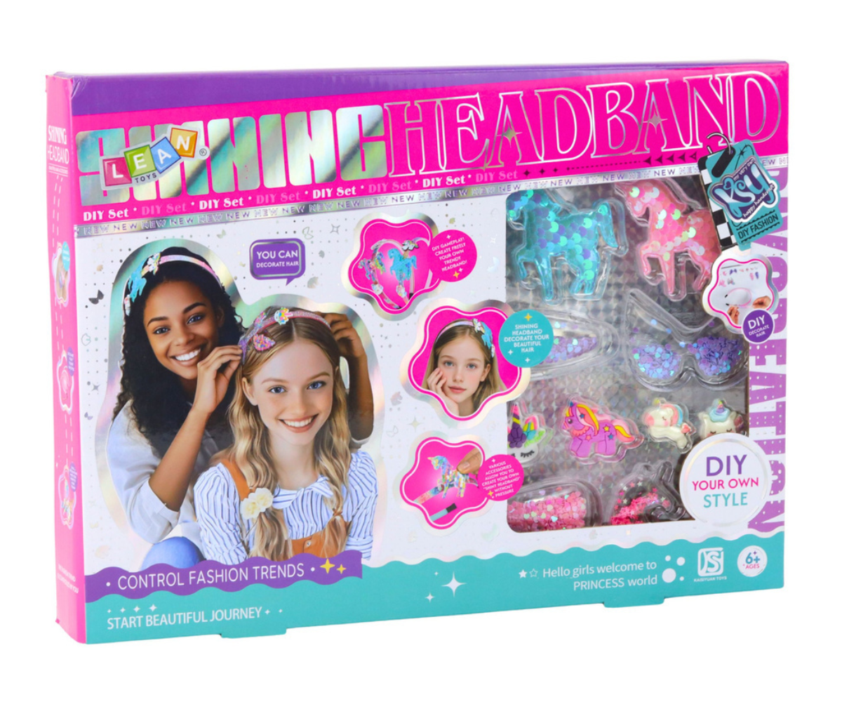 DIY loovkomplekt ükssarviku peavõrude ja sädelevate kaunistustega