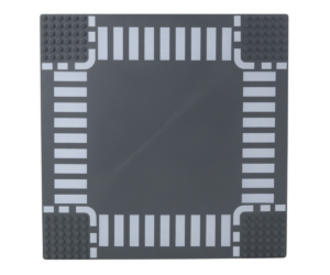 Ristmikuga ehitusalus lapsele linnade ja liiklusmängude loomiseks