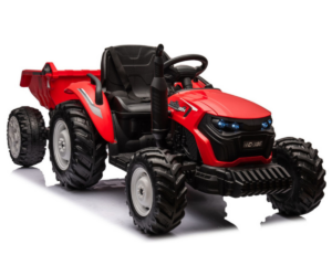 Punane elektriline traktor lapsele EVA-rataste ja USB-funktsiooniga