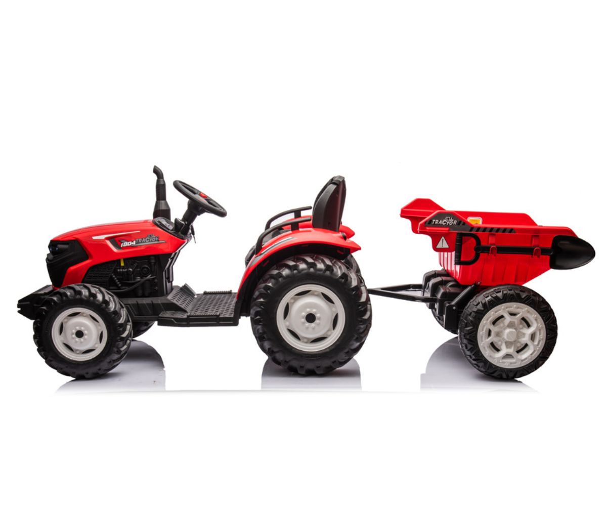 Laste pealesõidetav traktor haagisega aktiivseks õuemänguks