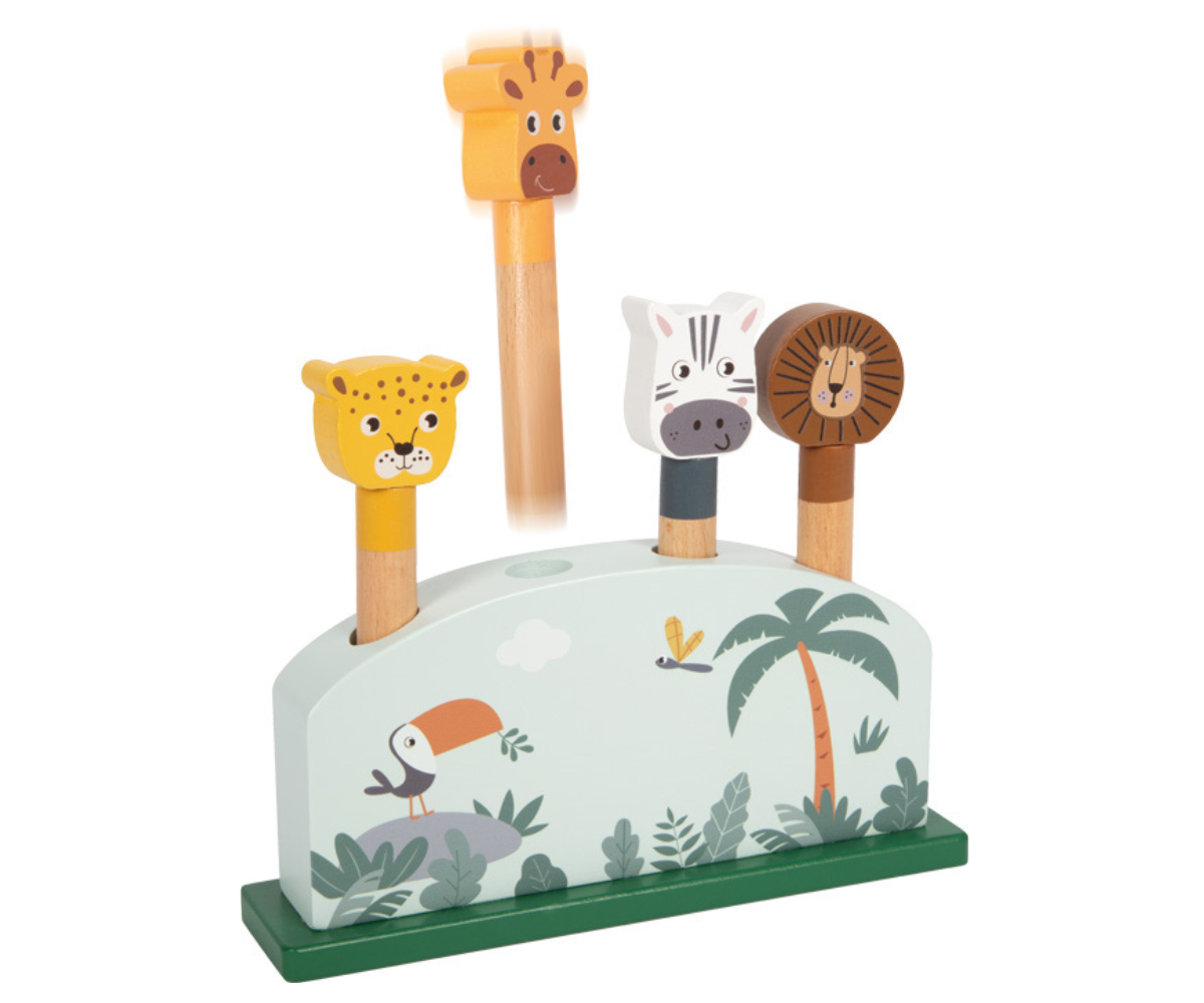Safari teemaline hüppeloomade mäng väikesele avastajale alates 12. elukuust