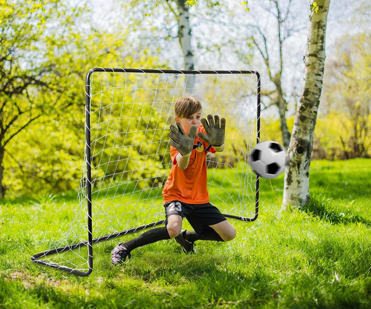 Neo-Sport NS-492 jalgpallivärav polüetüleenvõrgu ja kinnitusankrutega