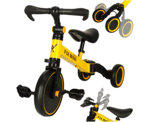 Kolmerattaline jalgratas FIX MINI 3in1 (1-4a) - kollane