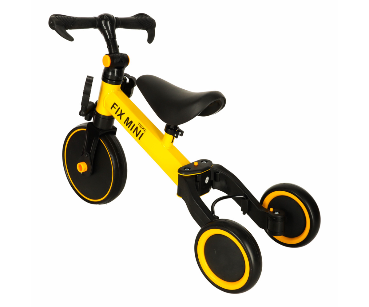 Kolmerattaline jalgratas FIX MINI 3in1 (1-4a) - kollane