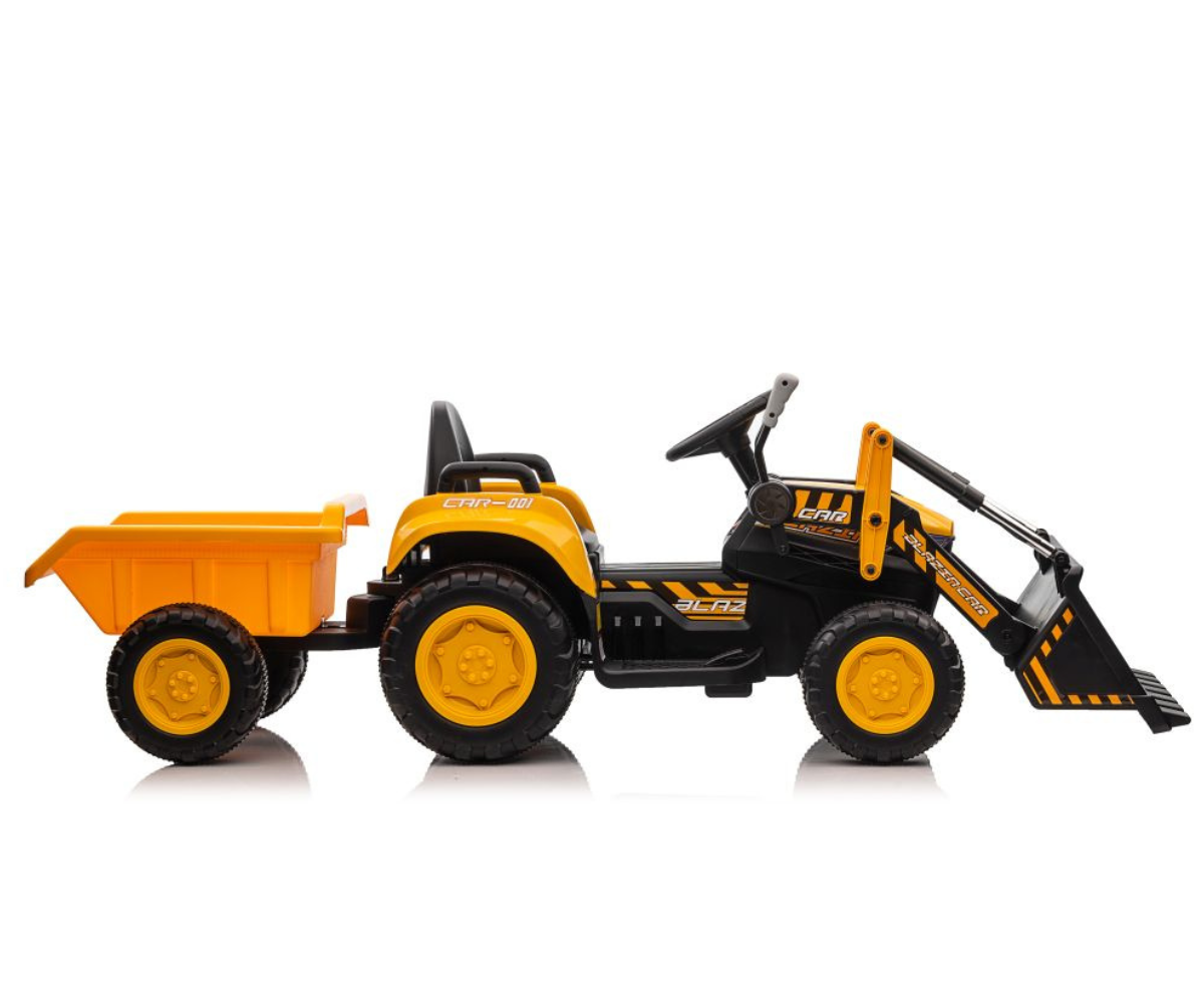 Kollane pealesõidetav traktor lapsele alates 3. eluaastast