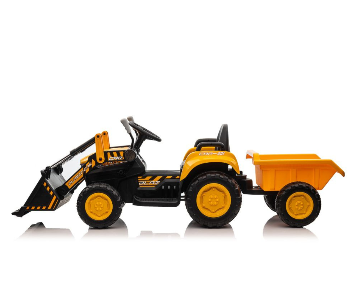 Laste elektriline traktor kummiribaga rataste ja esikopaga