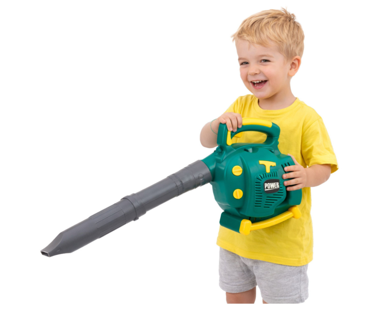 Laste aiatööriist lehepuhur realistliku disaini ja mugava käepidemega