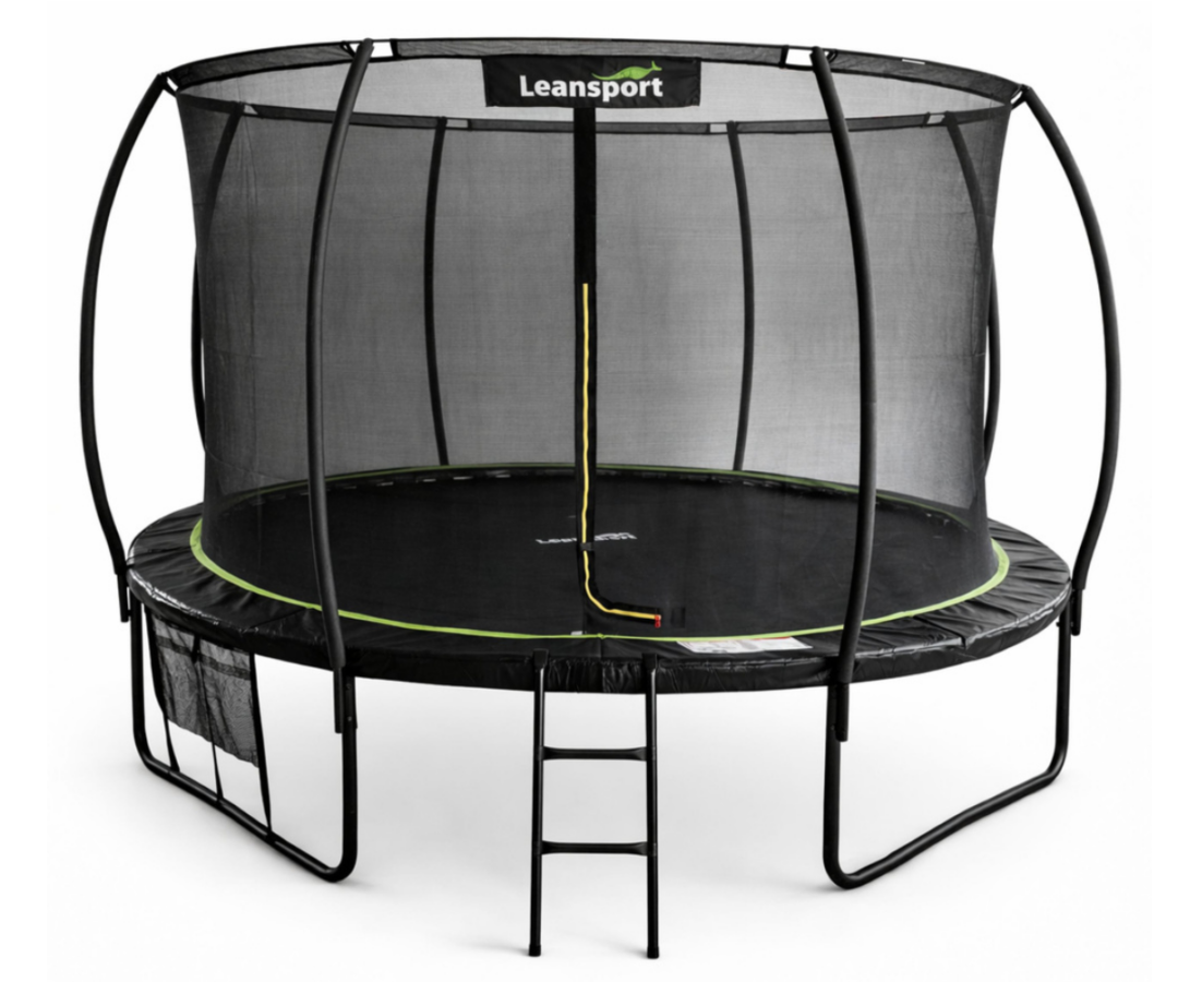 Aiabatuut 366 cm sisemise turvavõrguga must ja roheline