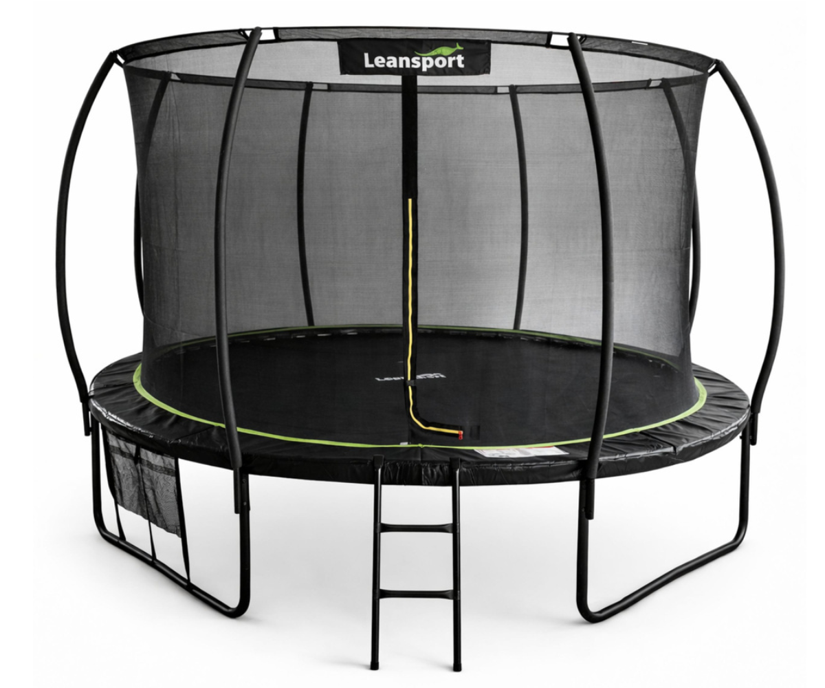 Aiabatuut 366 cm sisemise turvavõrguga must ja roheline