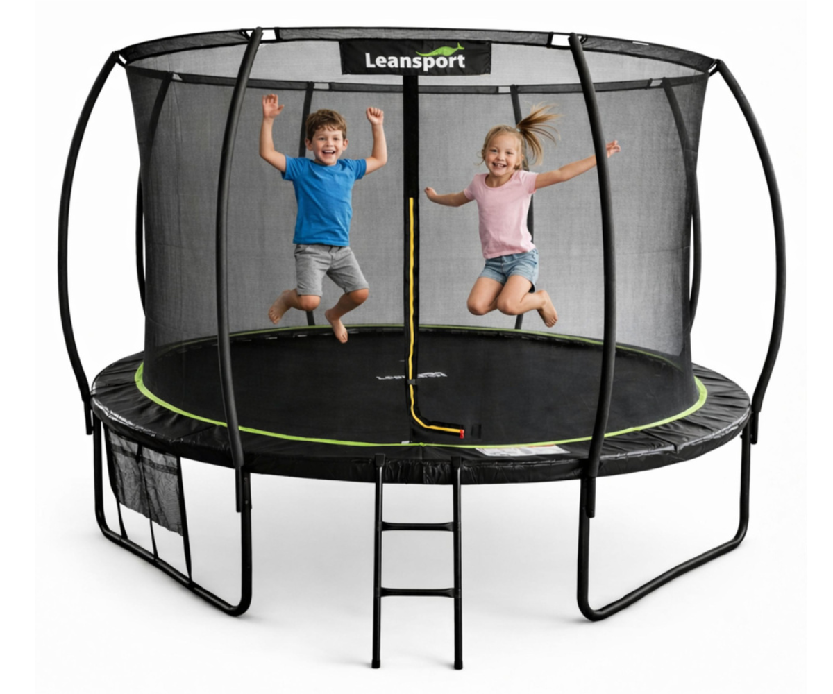 LEAN Sport 12FT batuut redeli ja turvavõrguga aeda