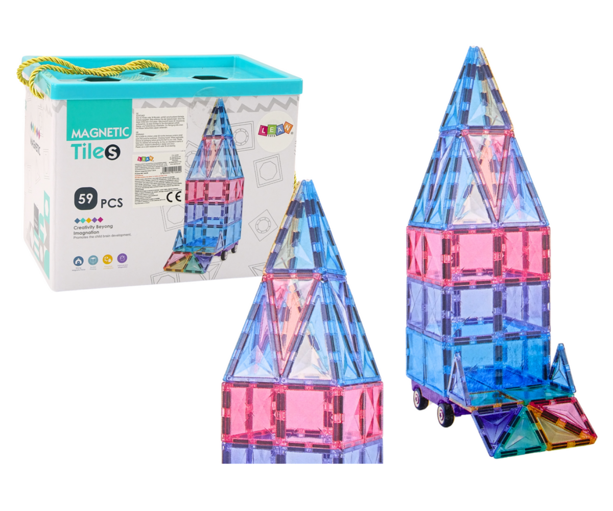 Laste magnetklotsid värviliste läbikumavate detailidega arendavaks mänguks