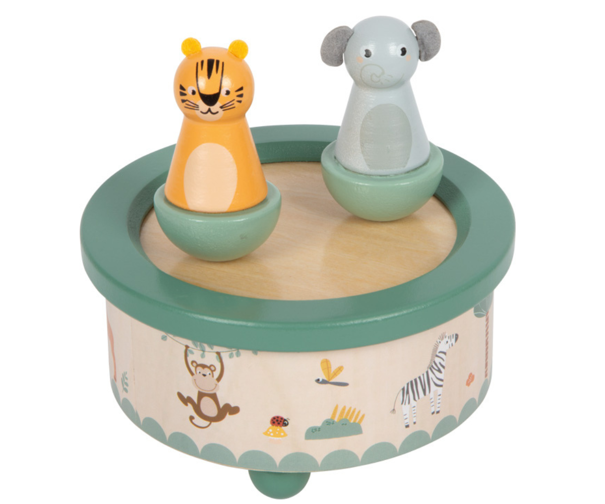 Small foot puidust muusikatoos lapsele rahustava meloodia ja safari teemaga
