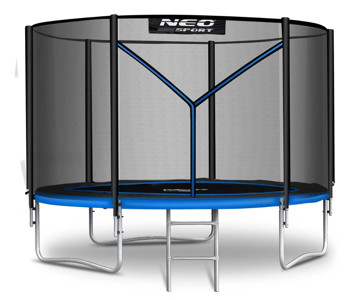 Neo-Sport batuut Ø312 cm musta ja sinise disainiga aias