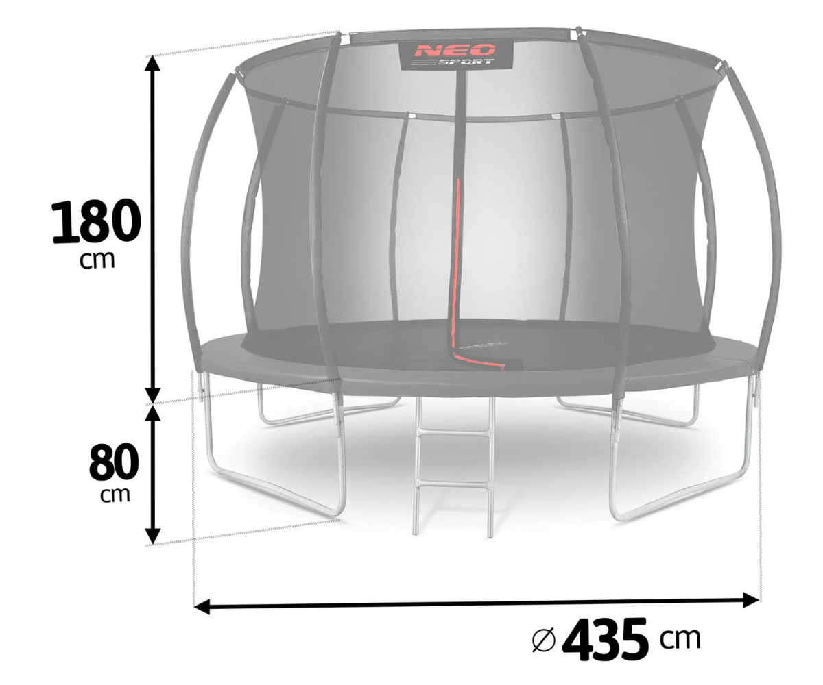 Neo-Sport batuut sisemise kaitsevõrgu ja lukuga sissepääsuga.