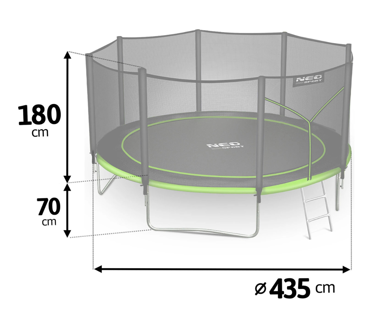 Neo-Sport batuut stabiilsete U-kujuliste jalgadega.