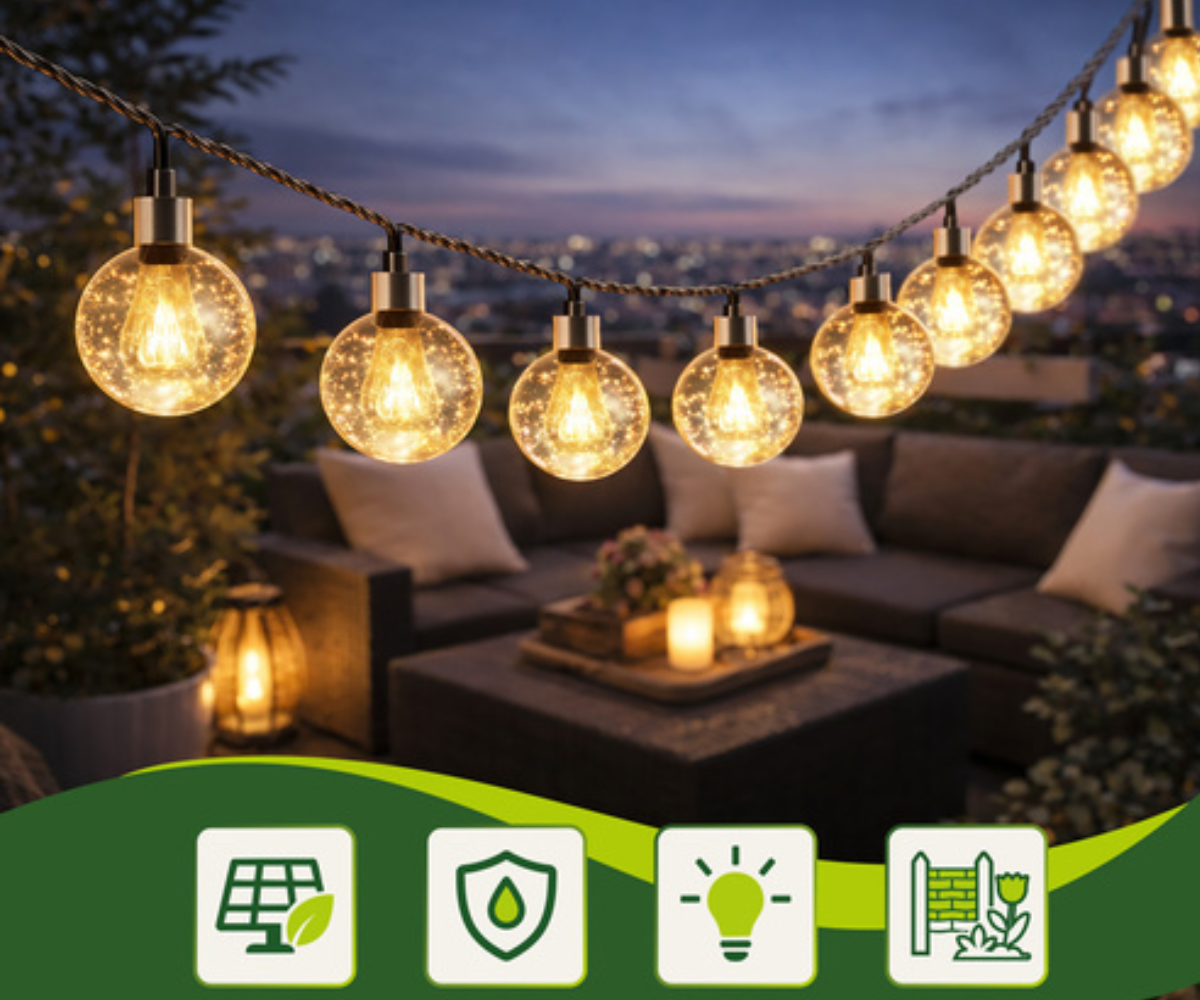 Soe valge päikeseenergial LED-valgusvanik terrassile või aeda