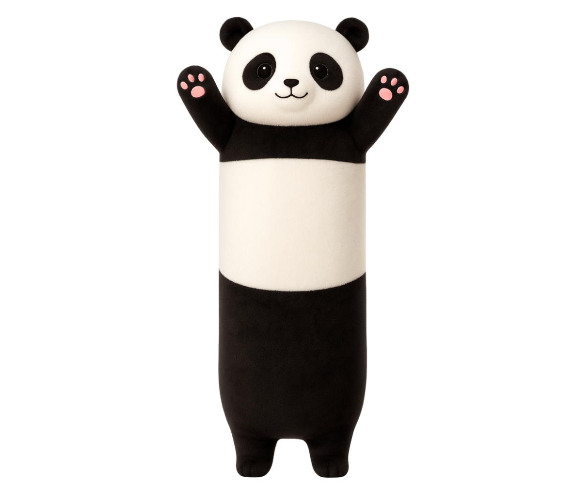 Armas panda kujuline rullpadi pehme täidise ja hubase välimusega