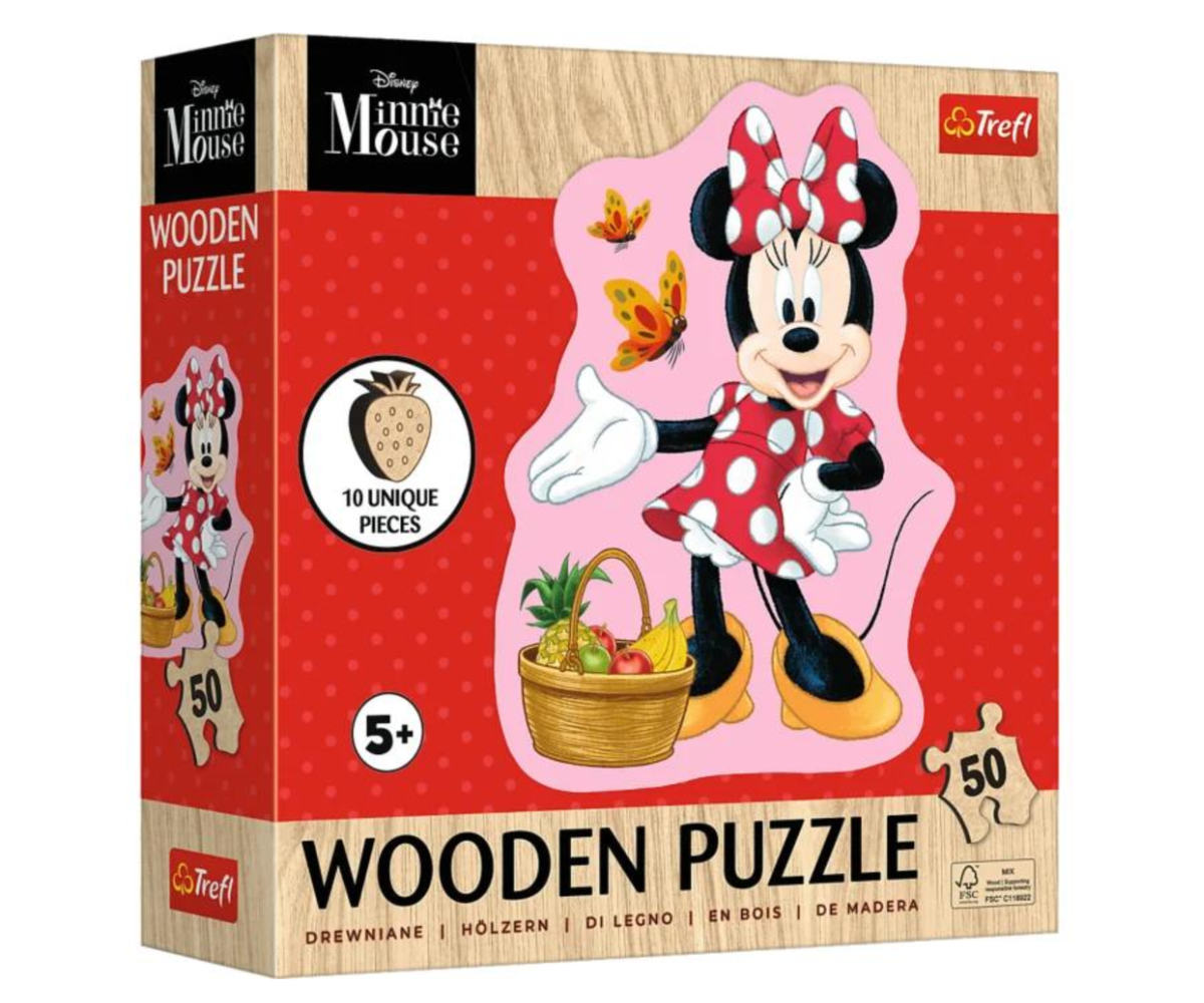 Puidust kontuurpusle 50 osa Minnie Mouse’i rõõmsa pildiga