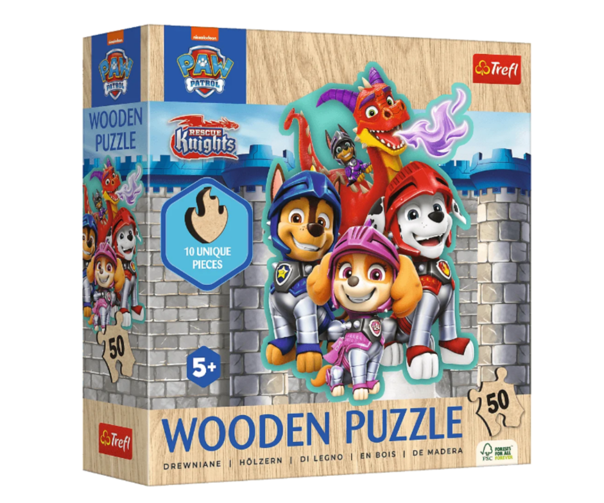 Arendav puidust kontuurpusle Käpapatrulli seikluste ja tegelaskujudega