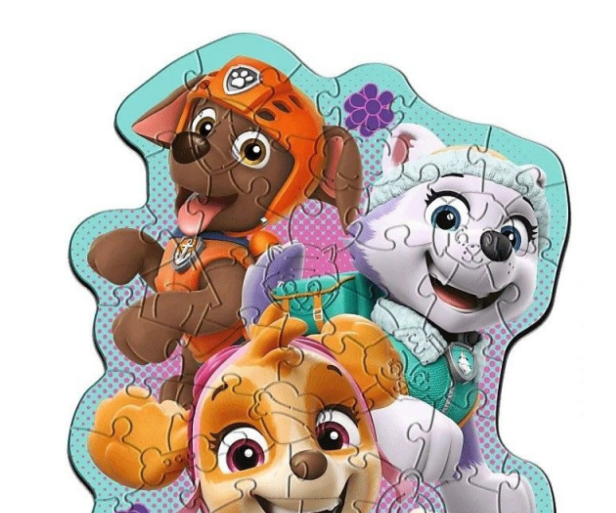 Trefl laste puidust pusle kutsikatega ja 50 detailiga