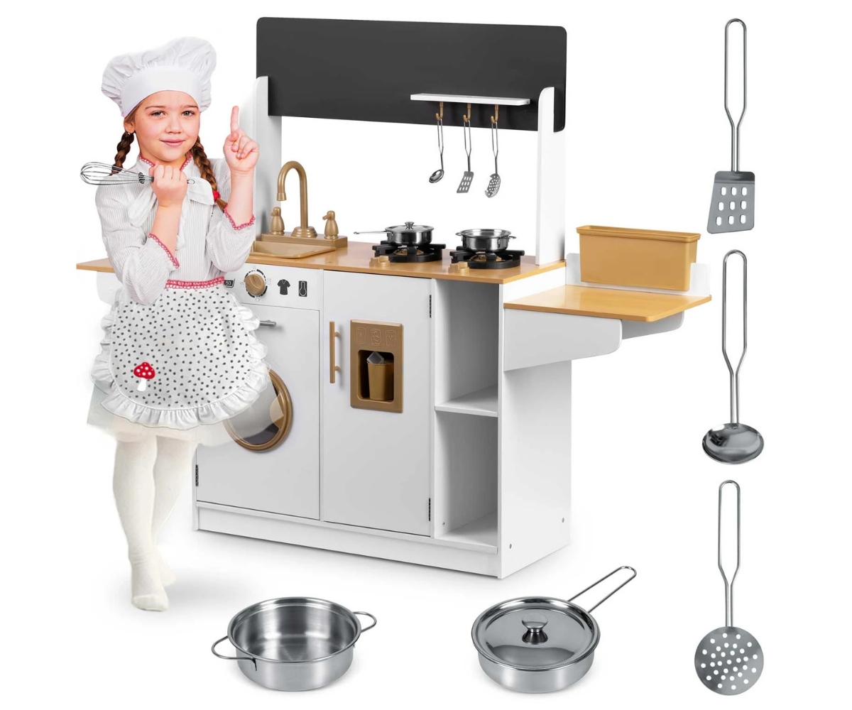 Laste mänguköök pottide ja köögitarvikutega.