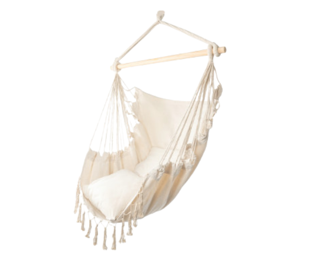 Ripptool Brazilian beež-kreemjas kahe padja ja kotiga