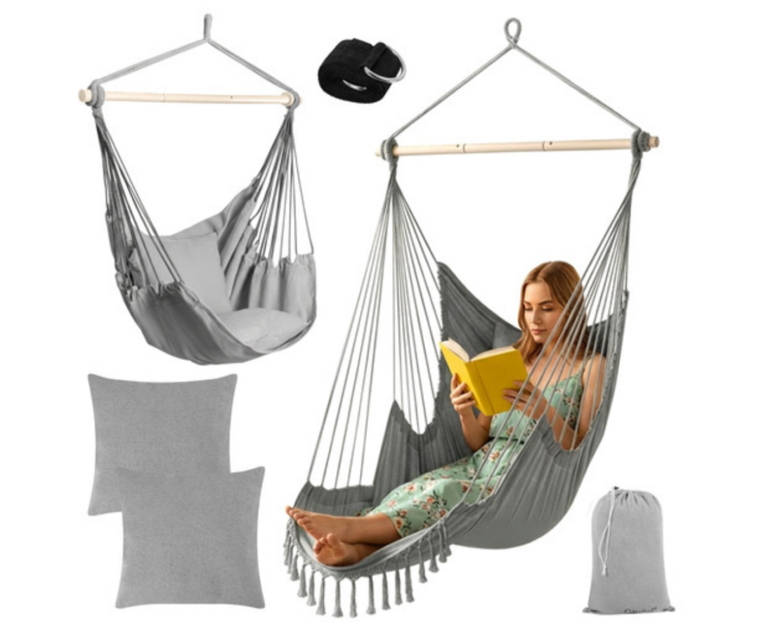 Mugav rippuv tool-kiik hallis toonis igapäevaseks puhkuseks ja kiikumiseks