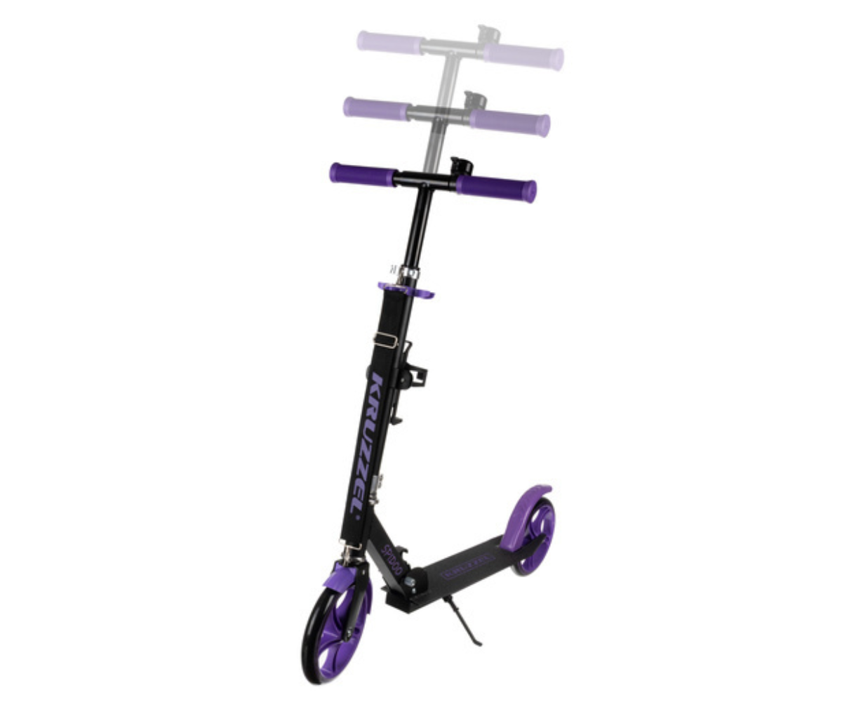 Must-lilla laste tõukeratas reguleeritava kõrguse ja ABEC-7 laagritega