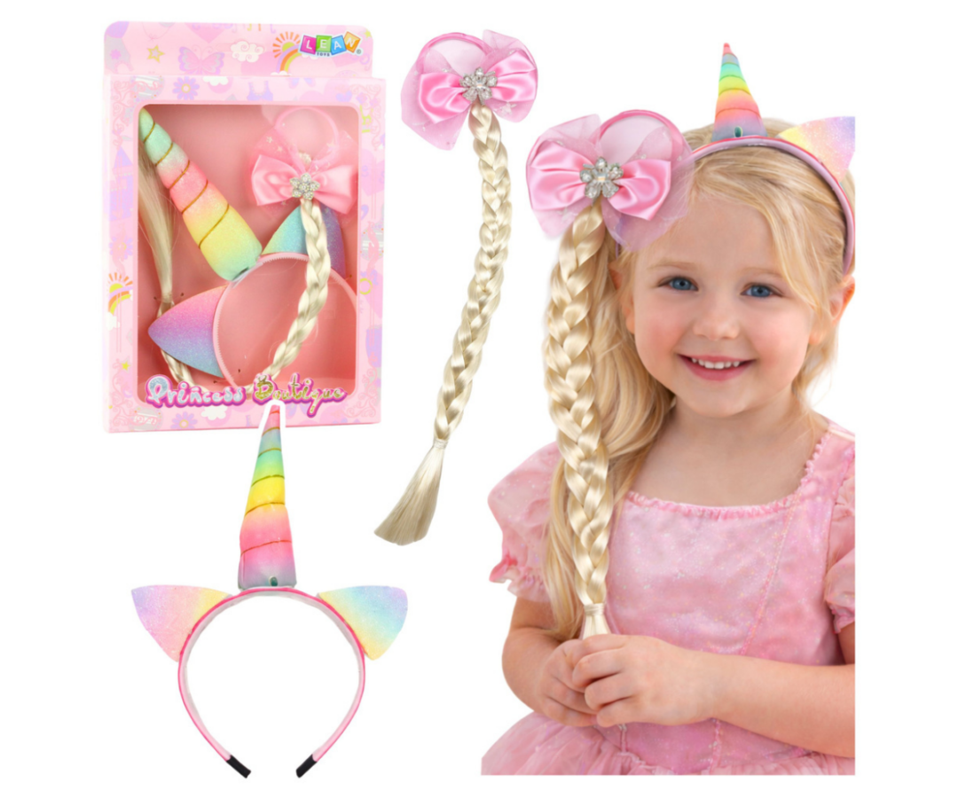 Muinasjutuline juukseaksessuaaride komplekt lapsele ükssarviku teemal