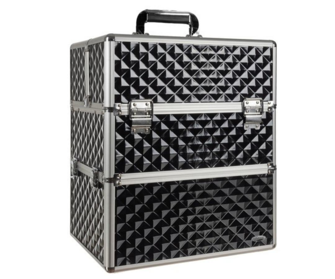 XL kosmeetikakohver Soulima 22529 musta ja hõbedase viimistlusega