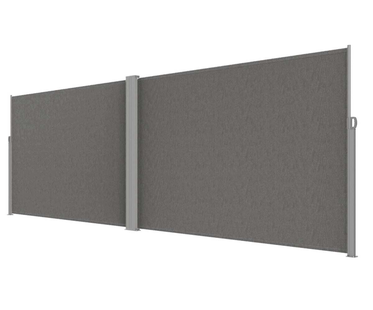 Külgmarkiis terrassile 180x620cm - hall, tekstuurne materjal.