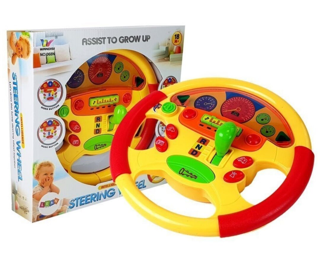 Beebi hariv rool helide ja valgusega, pakend ja rooli detaile.