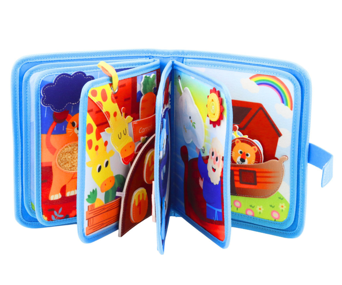 Pehme õpiraamat liigutatavate detailidega väikelapsele