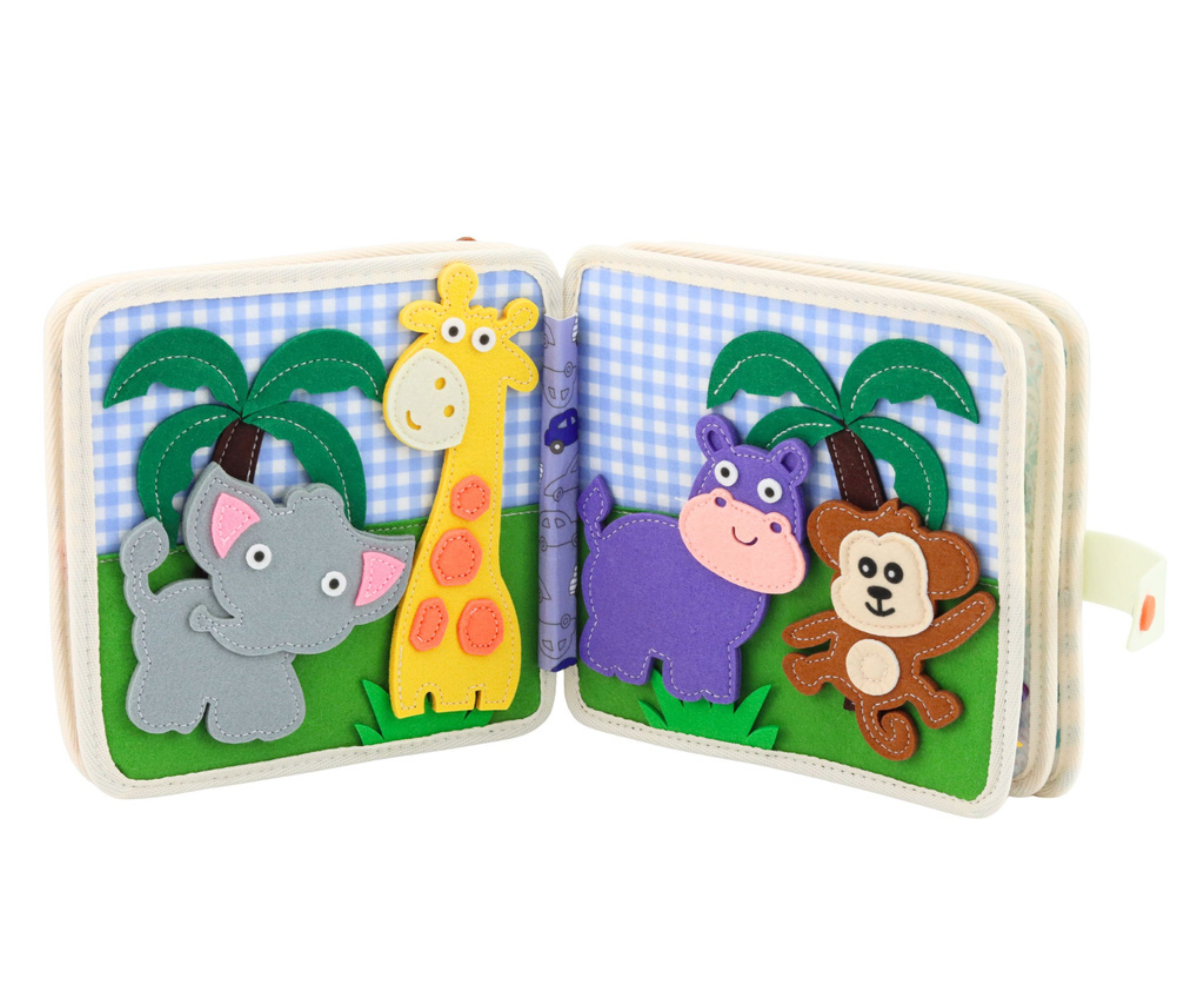 Sensoorne vildiraamat lapsele värvide ja kujundite õppimiseks