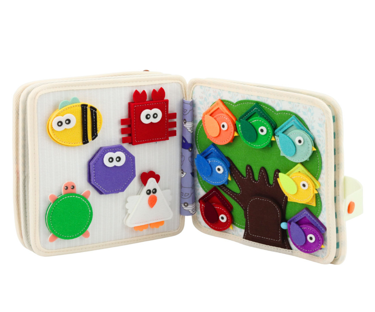 Pehme õpiraamat liigutatavate detailidega väikelapsele