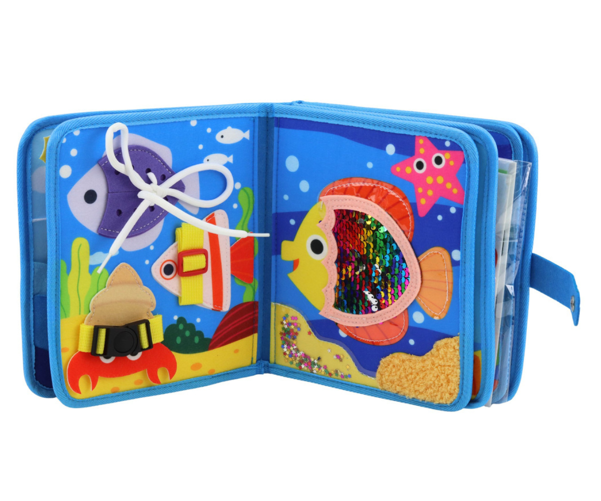 Pehme õpiraamat liigutatavate detailidega väikelapsele