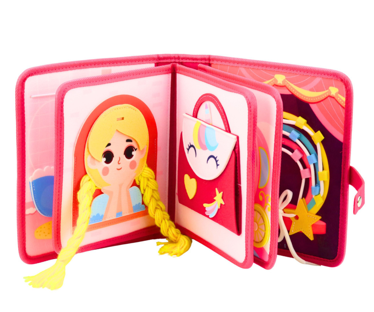 Pehme õpiraamat riietatavate tegelastega väikelapsele