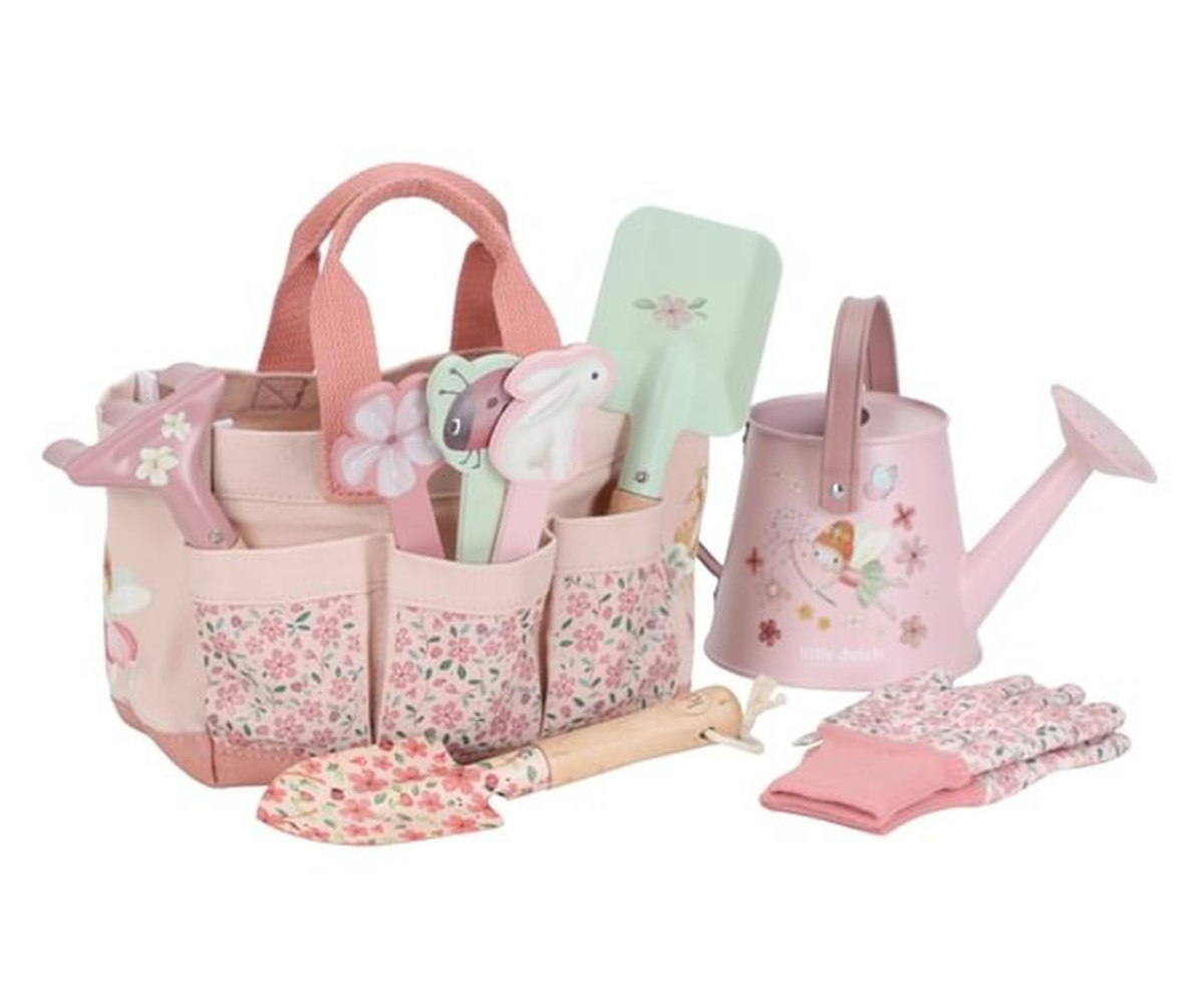 Fairy Garden laste aianduskomplekt praktilise tööriistakotiga