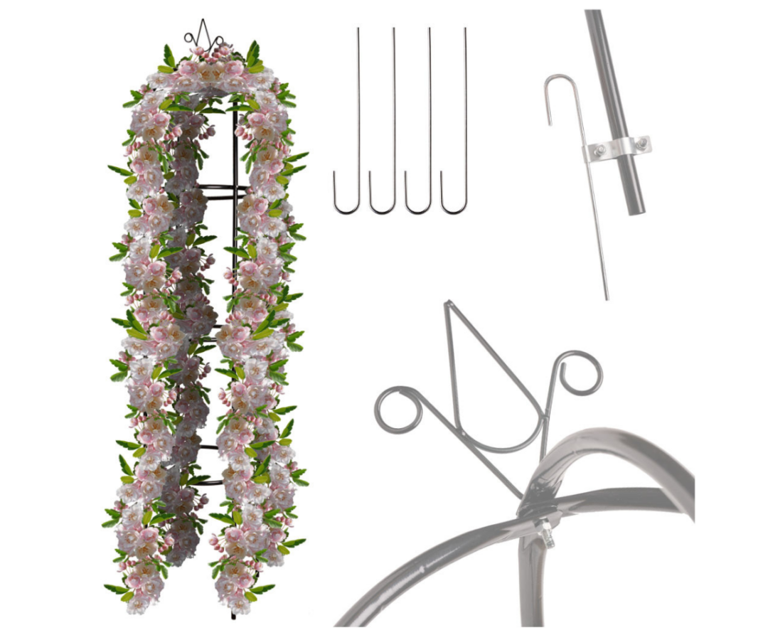 Aiapergola ronitaimedele 195 cm must metalltugi