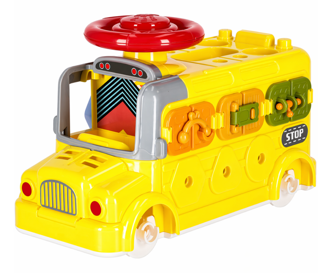 Arendav kruvitav buss tööriistadega lapsele