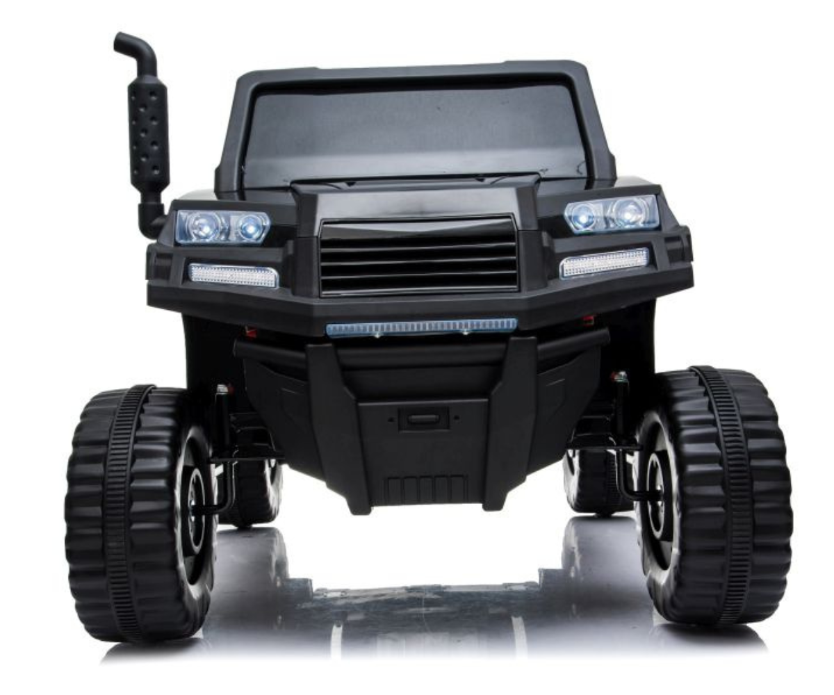 laste elektriauto puldiga ja LED tuledega must