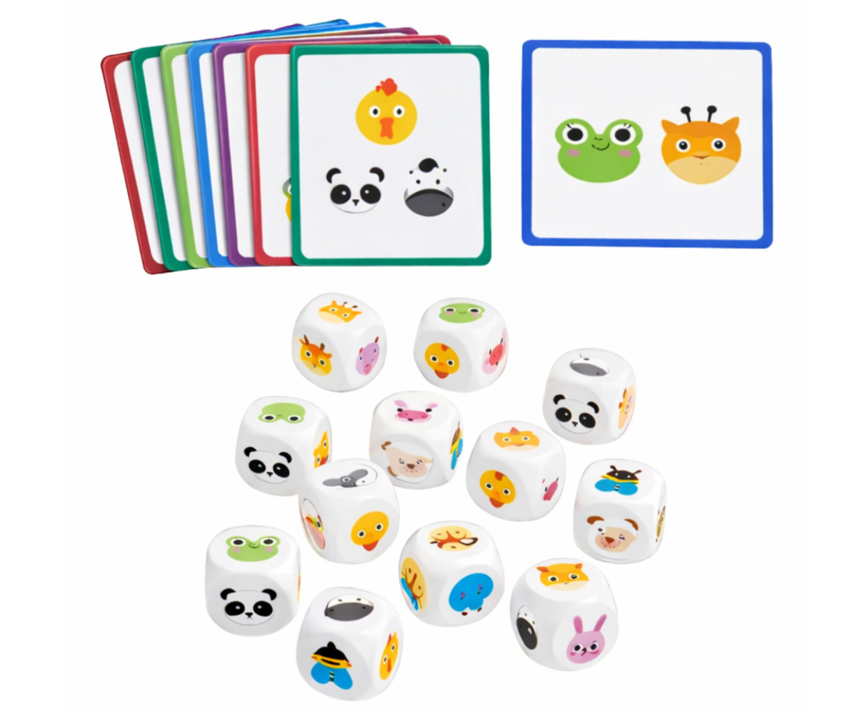 Arendav loogikamäng lapsele puidust loomakuubikutega