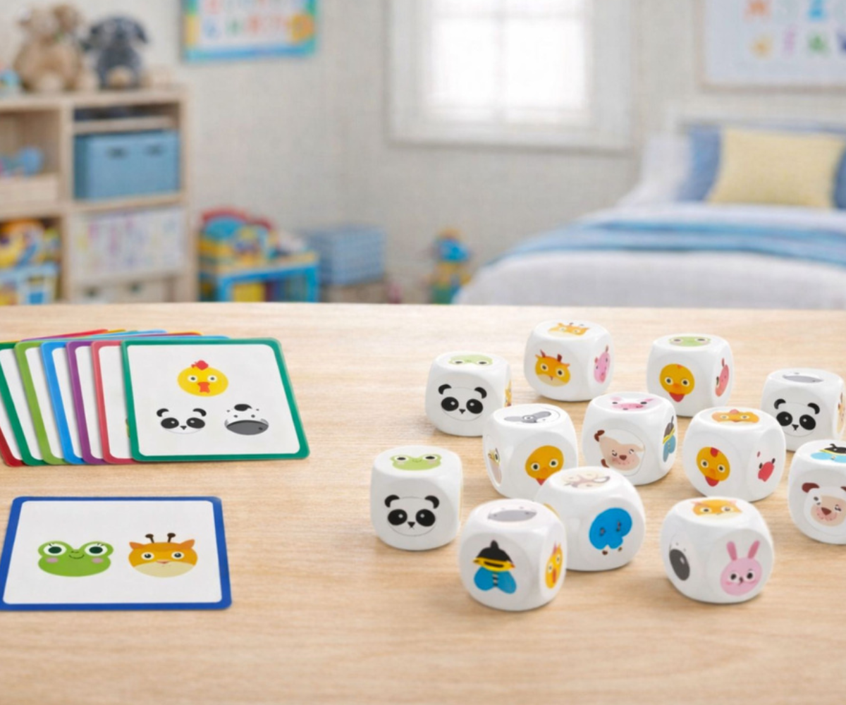 Loomade õppemäng lastele mustrikaartide ja kuubikutega