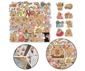 Kapibaara teemalised isekleepuvad kleepsud 100 tk komplekt