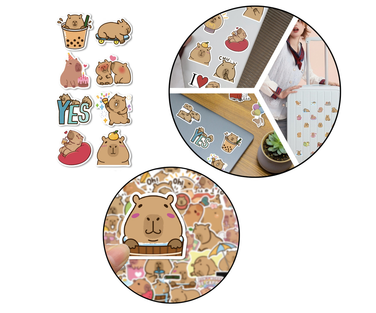 Armsad kawaii stiilis kapibaara kleepsud meisterdamiseks