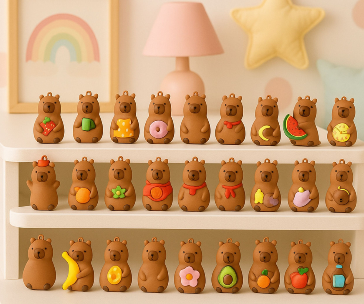 Kogutav kapibara võtmehoidja üllatuspakendis